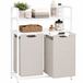 Merkloos Relaxdays Wasmand 2 vakken - met planken - elk 46 l - wit-beige