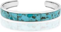 Cavill - Zilveren Armband - 925 Sterling Zilver Geoxideerd - Blauwe Kingman Mohave Turkoois 3,901 ct - Mozaïek Fancy Slijpsel - Unisex Sieraad
