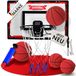 Merkloos Mini basketbalkorf - Voor deur en muur - Met donkerfunctie - 4 ballen - Zwart