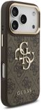 Guess Backcover hoesje voor Apple iPhone 18 Pro - textuur - Bruin
