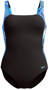 Speedo Lunalustre Shaping HyperBoom Splice Muscleback Women's Swimsuit - Blue / Purple - Size 42