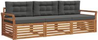 vidaXL - Bank loungeset - 3-delig - Acacia hout - Natuurlijk en Antraciet