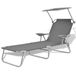 VidaXL Lounge Stoel Gecapitonneerde Zitting Polyester Grijs