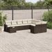 Maison Exclusive - Ensemble de jardin pour le jardin, composé de 10 pièces avec coussins, marron, en polyrotin