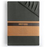 DecoKing Hoeslaken 120x200-140x200 cm 100% Gekamd Katoen Jersey Zacht Antraciet Amber