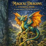 Magical Dragons Coloring Book: 20 Unique Fantasy Designs for Kids and Adults. 8.5 x 8.5 Square Edition