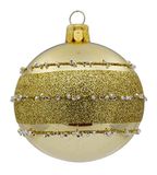 Set van 6 kerstballen (diameter 7 cm) van mondgeblazen en handbeschilderd glas