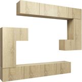 vidaXL 8-delige Tv-meubelset bewerkt hout sonoma eikenkleurig
