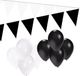 Shoppartners Zwart / wit versiering pakket - slingers en ballonnen