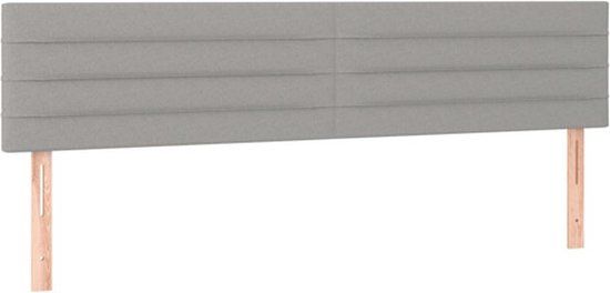 vidaXL Hoofdbord Stof Lichtgrijs 200x5x78/88 cm