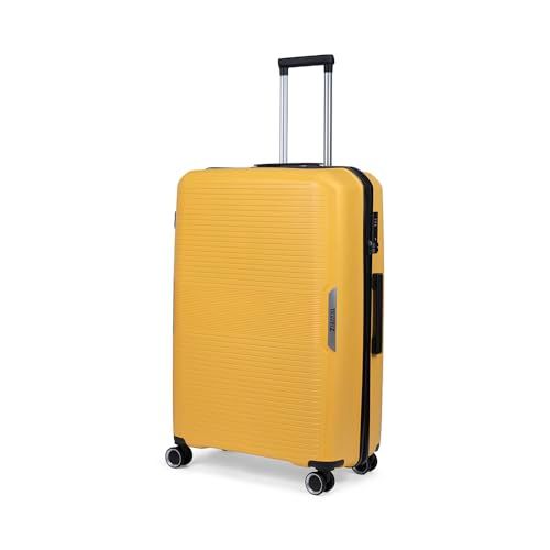 TravelZ Swinger Grote reiskoffer 78cm - Sterke Lichtgewicht Trolley 105 ltr met TSA-slot - Geel