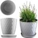 KADAX Pot de fleurs avec soucoupe, Pot de fleurs en plastique, Rond, Gris, 14 cm