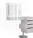 Vicco Table de maquillage Sherry, Blanc/Blanc Laqué, 120,2 cm avec miroir LED, tabouret et commode