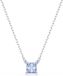 Swarovski Matrix Ketting 5723568 Zilverkleurig Metaal Blauw Zirkonia Carré Slijpvorm