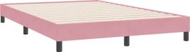 vidaXL Bedframe zonder matras, roze, 140x220 cm, fluweel