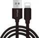 DrPhone HybridX - Câble de recharge en nylon et Kevlar - 3 mètres - Câble Lightning 8 broches - Noir