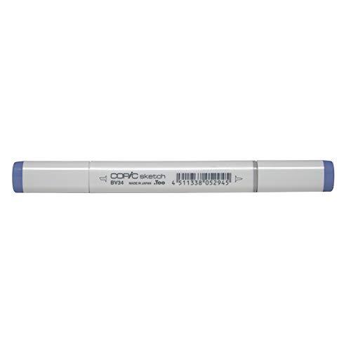 Copic Sketch Marker type BV - 34, Bluebell, professionele brush marker, op alcoholbasis, met één super brush tip en één medium brush tip