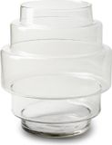 Jodeco Bloemenvaas Didi - helder transparant - glas - 22 x 25 cm - trap vorm vaas