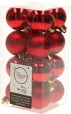 Boules de Noël 66x pièces avec étoile sommet - rouge - plastique 4, 5, 6, 8, 10 cm