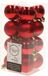 Boules de Noël 66x pièces avec étoile sommet - rouge - plastique 4, 5, 6, 8, 10 cm