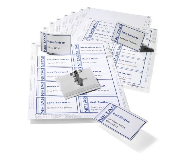 Durable 818200 - Badges & badgehouders - transparant - 20 stuks