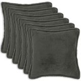 vidaXL Kussensloop - 6 stuks - HOUTEN - Donkergrijs - 65 x 65 cm - Bouclé