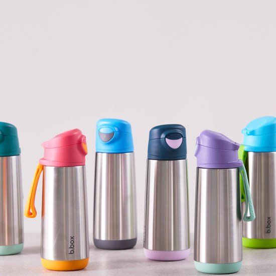 b.box Sportdrinkfles en Waterfles met Sportdop | Kantel en Neem een Slokje | Houdt Drankjes tot 15 Uur Koud, tot 8 Uur Warm | 500 ml