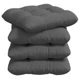 vidaXL - Zitkussens - 4 stuks - Stof - Donkergrijs - 40 x 40 x 12 cm
