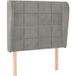 DESIGN IN Tête De Lit Headboard with Ears Light Grey Velvet 103x23x118/128 Cm