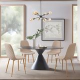 en.casa Eetkamerstoel set van 4 Köfering 89x44x54 cm lichtbruin en houtkleurig