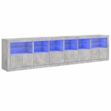vidaXL Dressoir met LED-verlichting, betongrijs, 283x37x67 cm