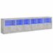 vidaXL Dressoir met LED-verlichting, betongrijs, 283x37x67 cm