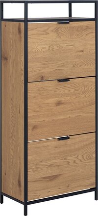 Schoenenkast Chelsea Eik - Zwart - 12 paar schoenen - Industrieel