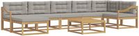 vidaXL - Bank loungeset - 7 zitplekken - Wit en lichtgrijs - Acacia hout