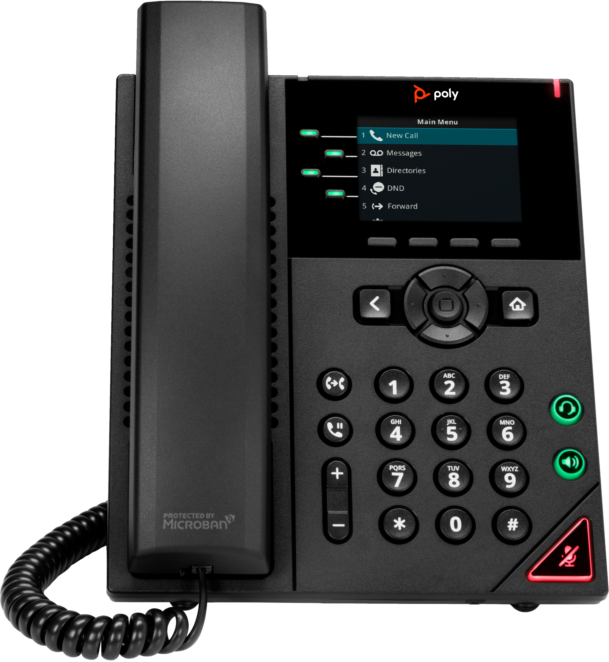 POLY   VVX 250 4-lijns IP-telefoon met PoE-ondersteuning