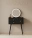 MAZAZU Kaptafel noir avec tiroirs et miroir LED