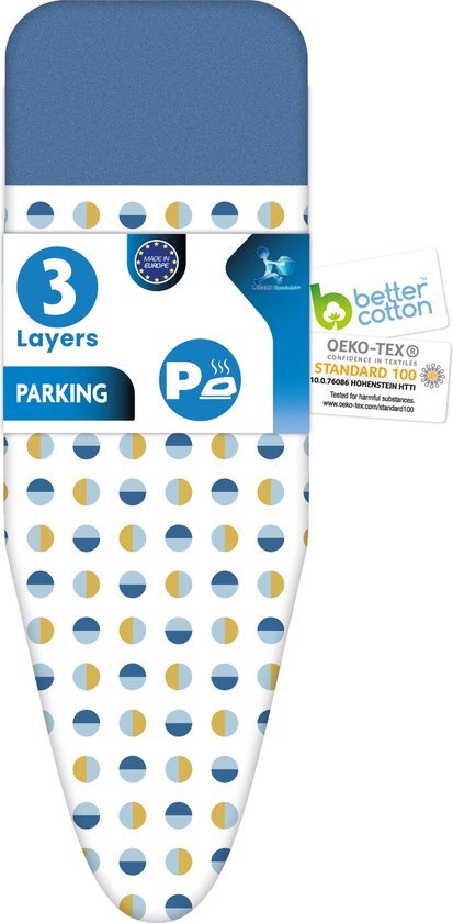 LaundrySpecialist Â® PARKING S/M â€“ Comfortabele strijkplankovertrek met parkeerzone â€“ geen verbrandplekken meer op uw overtrek