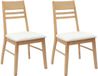 vidaXL Eetstoelen 2 stuks Massief Rubberhout Natuurlijk en wit