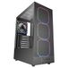 Mars Gaming MC-NEBULA ATX Gaming Behuizing, 4 Line-Glow ARGB 120 mm Ventilatoren, Voorzijde Van Microgeperforeerd Metalen Gaas, CableHatch, Zijkant Van Gehard Glas, Zwart