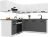 BELINI Keukenblok ITALIA 6 - Meuble de cuisine Set 360 cm Blanc-Gris Mat