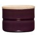 Riess Pot de stockage, 230 ml, Émail avec couvercle en bois, Aubergine foncé