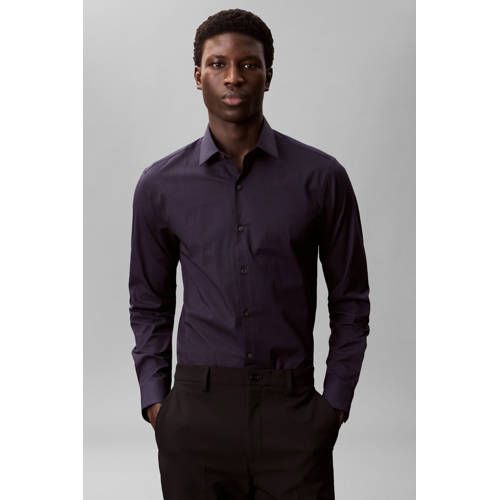 Calvin Klein slim zakelijk overhemd donkerblauw