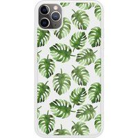 Apple iPhone 11 Verstevigd hoesje met sublimatie bedrukking, Feuilles de monstera