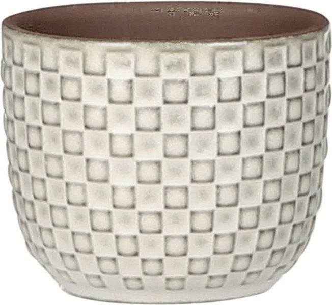 Mica Decorations Daan pot rond wit H6,5 x D7,5 cm