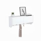 Merkloos Relaxdays Wandkapstok met 5 haken, wit, MDF, 78x30x20 cm