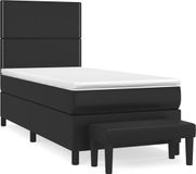 vidaXL Boxspring met matras kunstleer zwart 90x200 cm