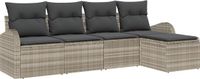 vidaXL Tuinbank Set Lichtgrijs Poly Rattan 5 Zitplekken