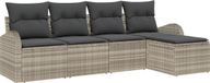 vidaXL Tuinbank Set Lichtgrijs Poly Rattan 5 Zitplekken