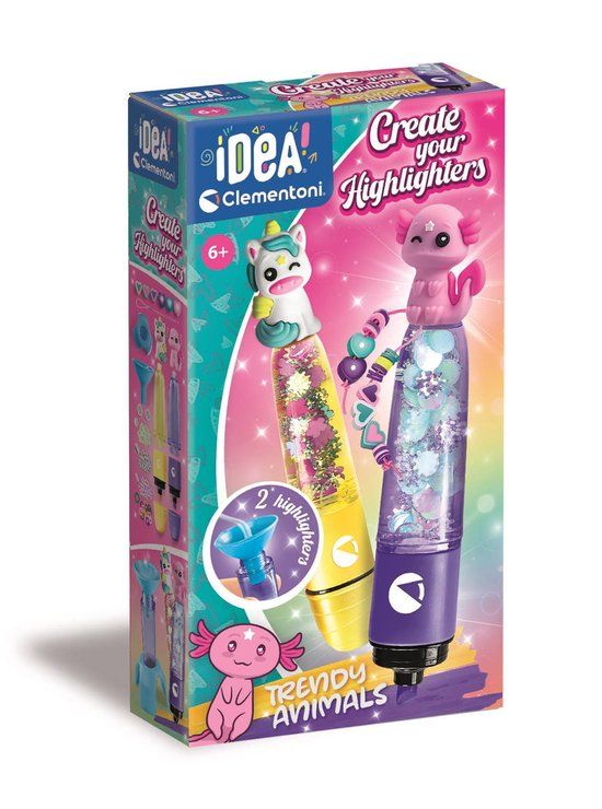 Clementoni Idea - Create Your Highlighters: Trendy Animals