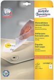 Merkloos Avery Afneembare Etiketten, wit, 99,1 x 139,0 mm, afneembaar